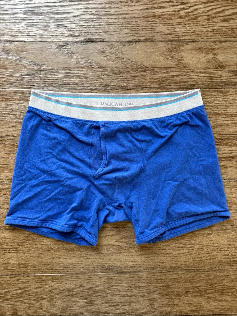 Mack Weldon Royal Blue Men's Boxer Briefs with White Waistband
